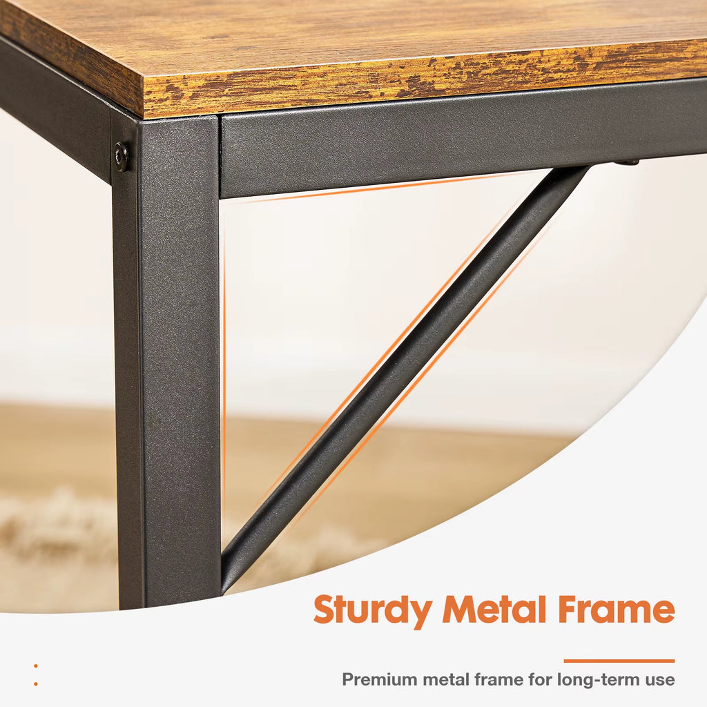 Computer Desk with Drawers 55 Inch Home Office Desk Writing Desk Work Desk PC Table Study Desk with 2-Tier Drawers