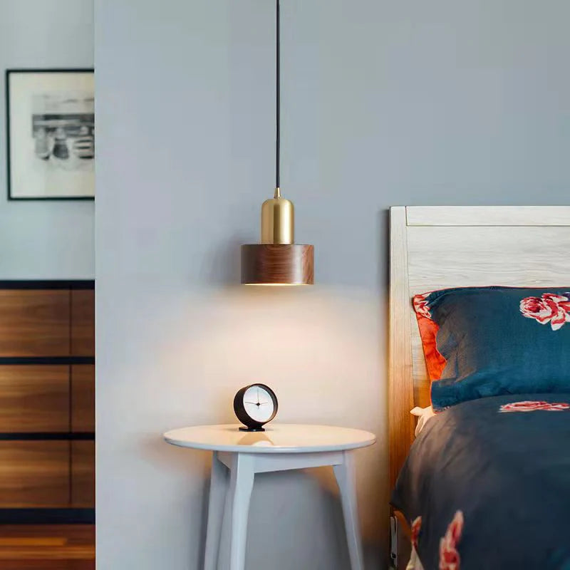 Antique Bronze Walnut Hardwood Metal Lighting