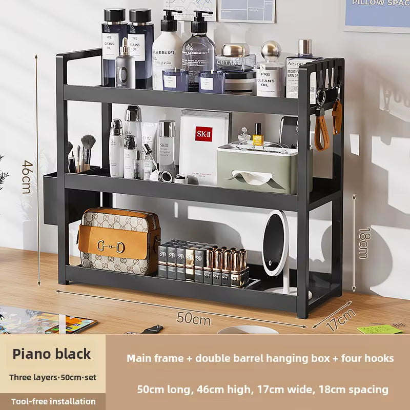 3-Tier Multifunctional Storage Shelf，Space-Saving Desktop Shelf，Desk Shelf，Organizer，Non-Slip Design and Easy to Assemble