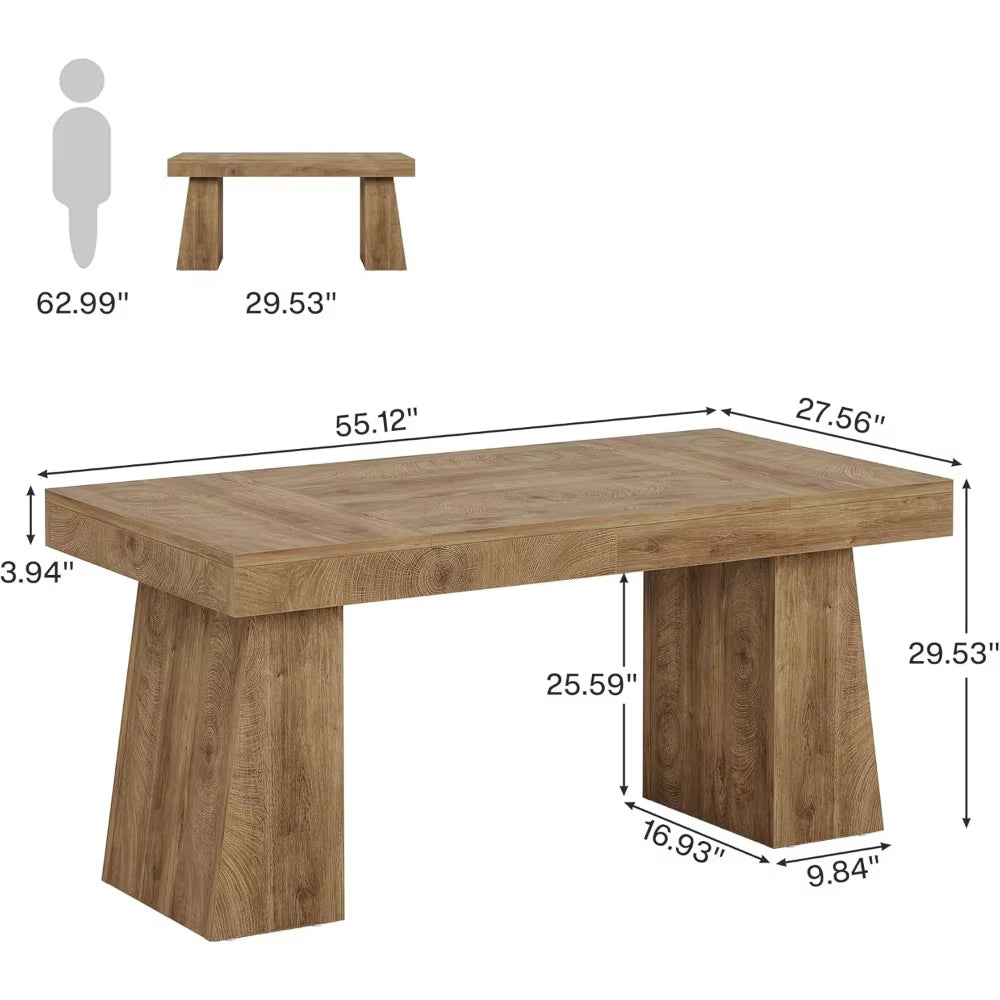 55 Inch Administrative Desk, Medieval Modern Home Desk, Wooden Computer Desk, Business Workstation, Small Conference Desk