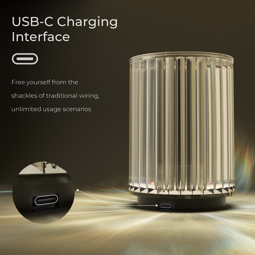 Mini Customized LED Night Light USB Rechargeable Desk Crystal Lights 3 Colors Touch Control Crystal Table Lamps for Bedside