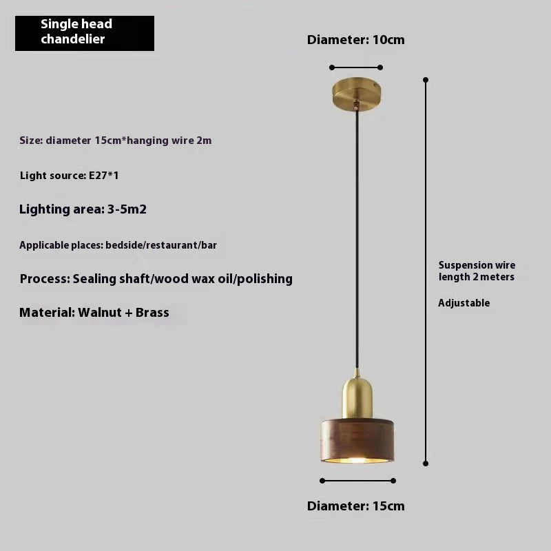 Antique Bronze Walnut Hardwood Metal Lighting